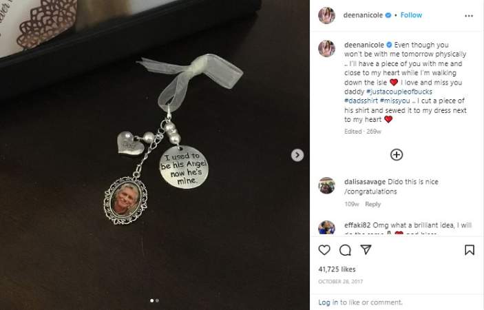 Joanie Nicole Cortese's post about her father, John Cortese, before her wedding.